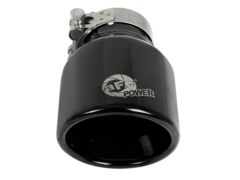 aFe MACH Force-Xp 409 SS Clamp-On Exhaust Tip 2.5in. Inlet / 4in. Outlet / 6in. L - Black - DTX Performance