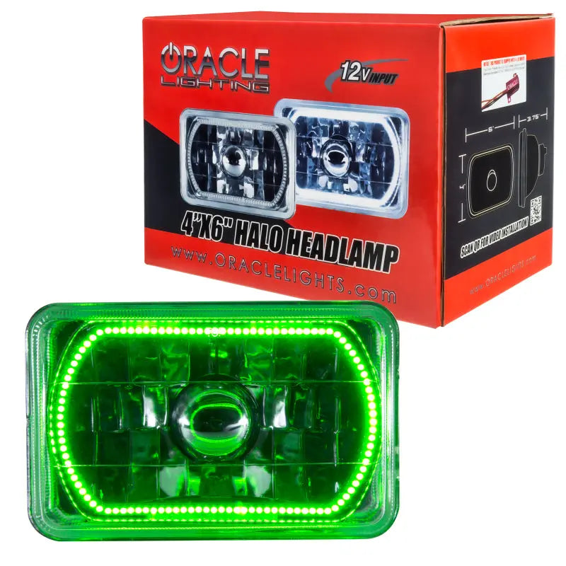 Oracle Pre-Installed Lights 4x6 IN. Sealed Beam - Green Halo - DTX Performance