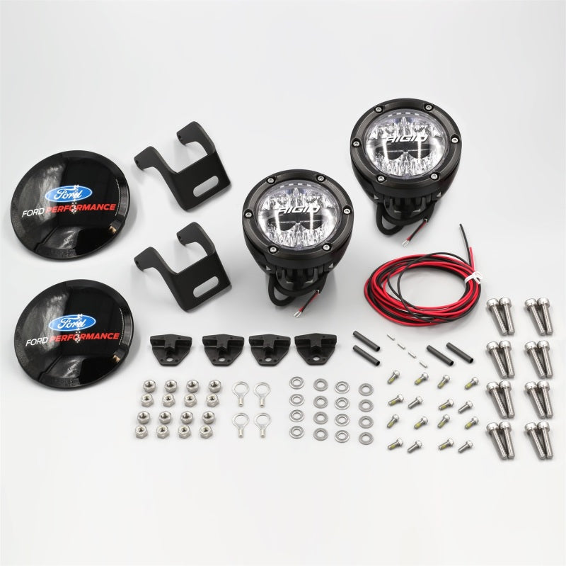 Ford Racing 2021+ Ford Bronco Mirror Mounted 4in Rigid LED Lights Kit - DTX Performance