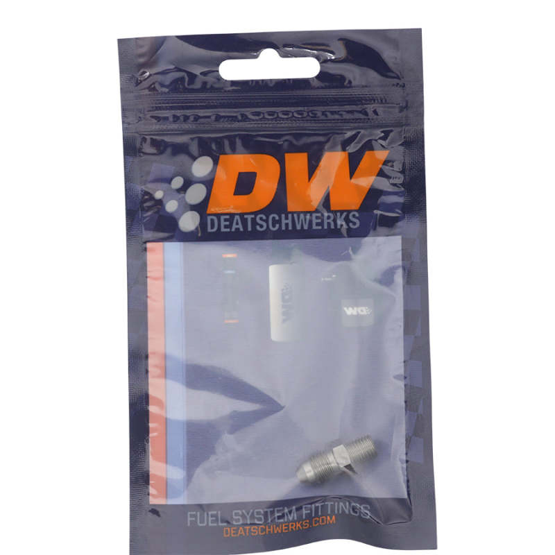 DeatschWerks 3AN Male Flare to 1/16in NPT Male - Anodized Stainless Steel - DTX Performance