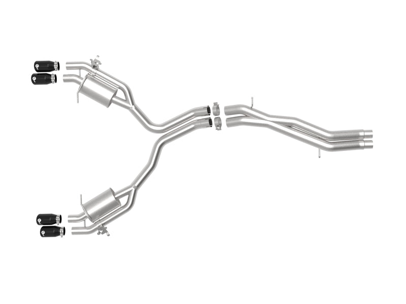 aFe 18-20 Audi RS5 Coupe MACH Force-Xp 3in to 2.5in 304 SS Axle-Back Exhaust System (Quad Black Tip) - DTX Performance