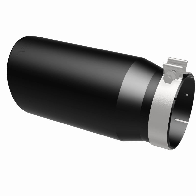 MagnaFlow Tip Stainless Black Coated Single Wall Round Single Outlet 6in Dia 5in Inlet 13in L - DTX Performance