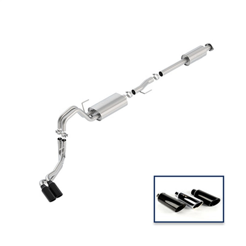 Ford Racing 15-18 F-150 5.0L Cat-Back Touring Exhaust System - Side Exit Black Chrome Tips - DTX Performance