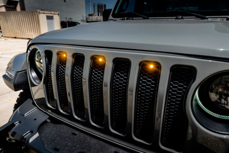 Oracle Pre-Runner Style LED Grille Kit for Jeep Wrangler JL - Amber - DTX Performance