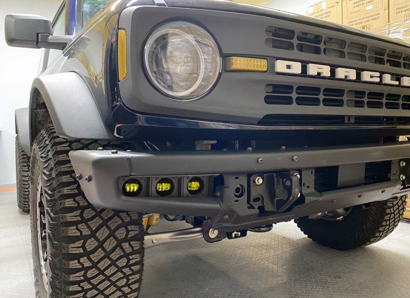 ORACLE Lighting 21-22 Ford Bronco Triple LED Fog Light Kit for Steel Bumper - Yellow - DTX Performance