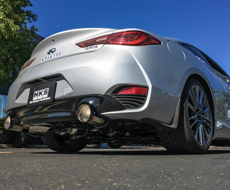 HKS 2017 Infiniti Q60 (RWD) Dual Hi-Power Titanium Tip Catback Exhaust - DTX Performance