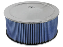 Load image into Gallery viewer, aFe MagnumFLOW Air Filters Round Racing P5R A/F Chrome Assy 14x6: Blk/Blue E/M - DTX Performance