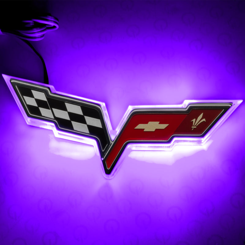 Oracle Chevrolet Corvette C6 Illuminated Emblem - Dual Intensity - UV/Purple - DTX Performance