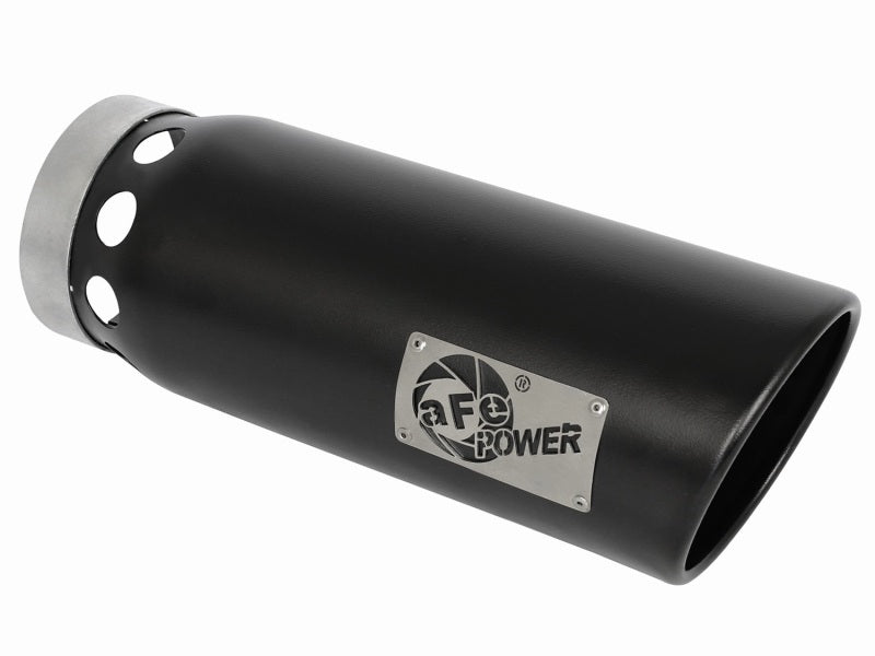 aFe MACHForce XP Cat-Back SS-304 5in Interooled Exhaust Tip 5in In x 6in Outx16inL Bolt-On Right Blk - DTX Performance