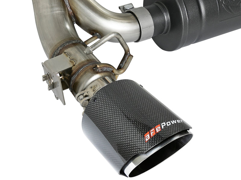 aFe Takeda 3in 304 SS Cat-Back Exhaust System w/ Carbon Fiber Tips 16-18 Ford Focus RS I4-2.3L (t) - DTX Performance