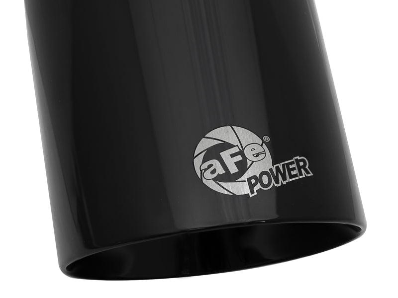 aFe MACH Force-Xp Univ 304 SS Double-Wall Clamp-On Exhaust Tip - Black - 3in Inlet - 4.5in Outlet - DTX Performance