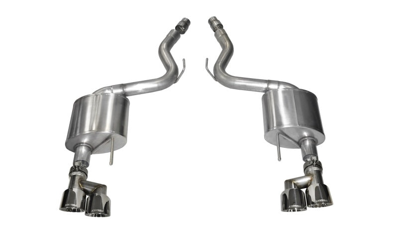 Corsa 15-16 Ford Mustang GT 5.0 3in Axle Back Exhaust Polish Quad Tips (Sport) - DTX Performance