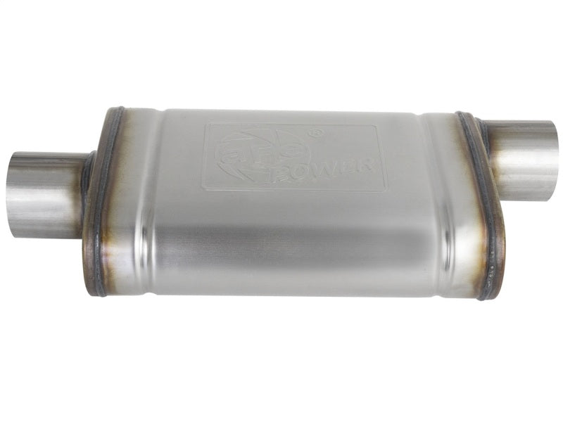 aFe MACHForce XP SS Muffler 3in Center Inlet / 3in Outlet 9in L x 4in W x 14in Body - DTX Performance