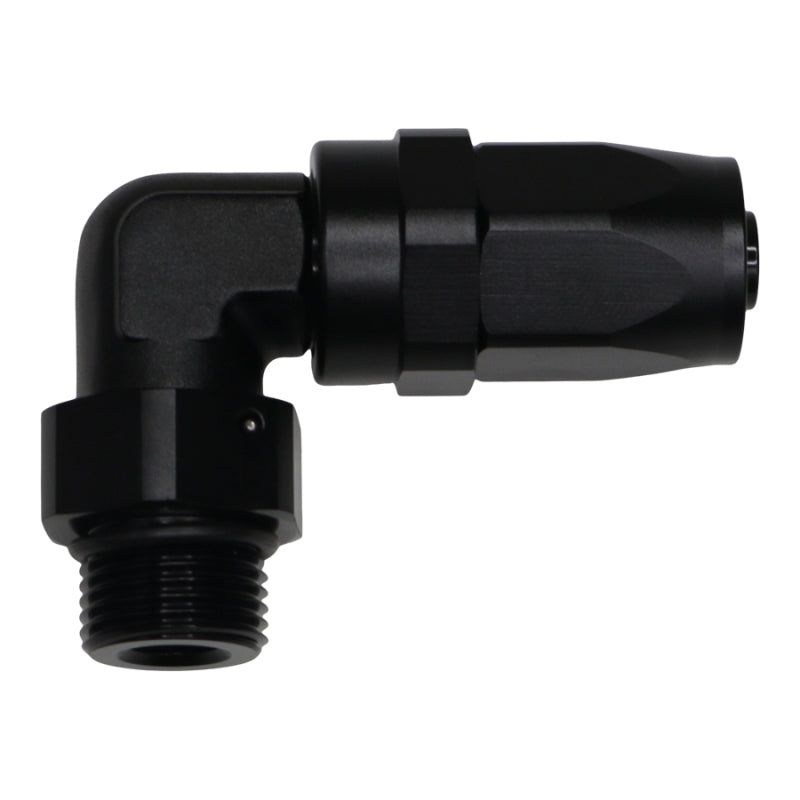 DeatschWerks 8AN ORB Female Swivel 90-Degree Hose End CPE - Anodized Matte Black - DTX Performance