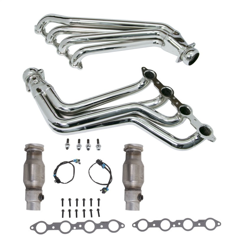 BBK 10-15 Camaro LS3 L99 Long Tube Exhaust Headers With Converters - 1-3/4 Chrome - DTX Performance