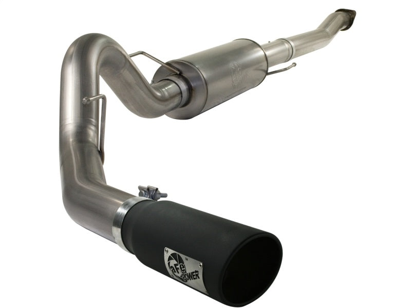 aFe MACHForce XP Exhaust Cat-Back SS-409 4in Black Tip 11-12 Ford F-150 EcoBoost V6-3.5L (tt) - DTX Performance