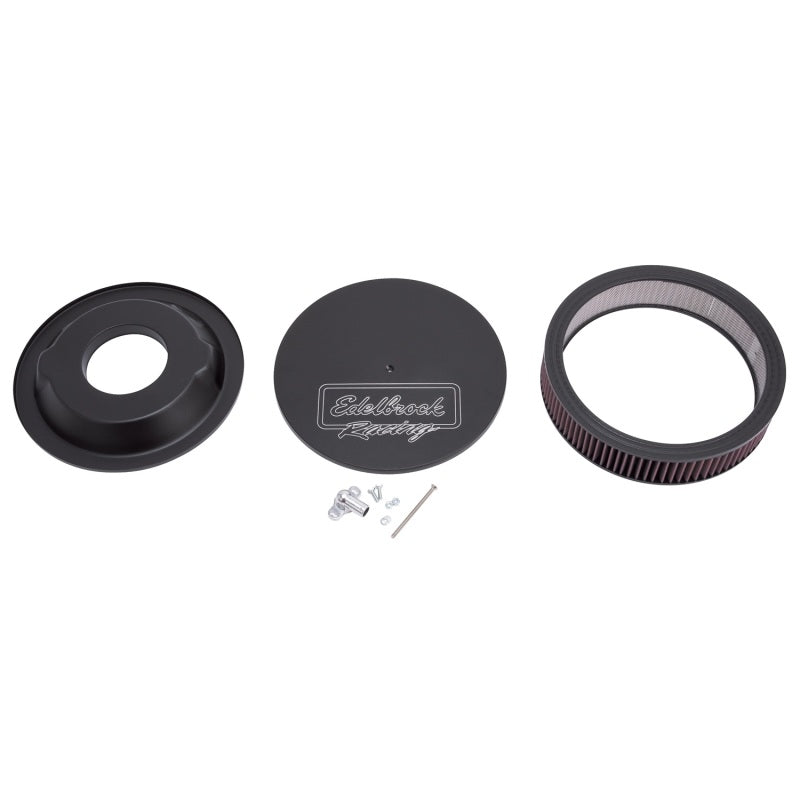 Edelbrock Air Cleaner Victor Series Round Aluminum Top Cloth Element 14In Dia X 3 125In Black - DTX Performance