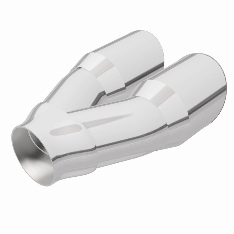 MagnaFlow Double Wall 3in Dual Round Polished Tip 2.25in Inlet - DTX Performance