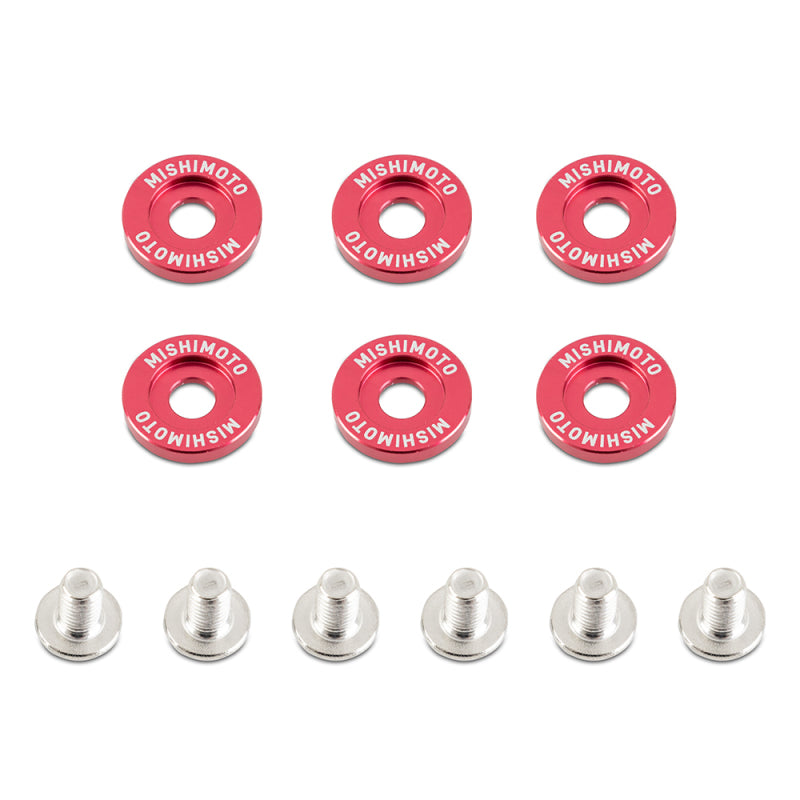 Mishimoto Small Fender Washer Kit (6pcs) - Red - DTX Performance