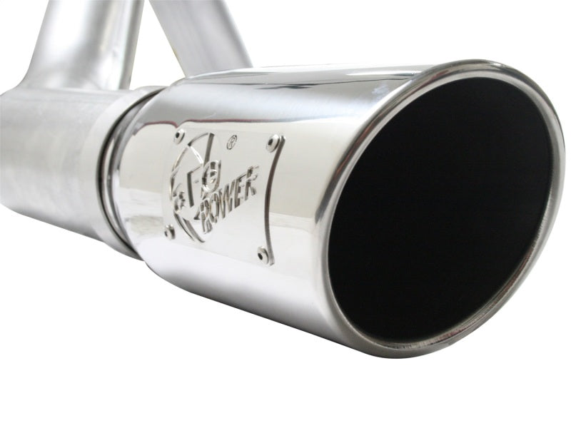 aFe Atlas Exhaust 4in Aluminized Cat-Back w/ 304 SS Polished Tip 11-13 Ford F-150 EcoBoost V6 3.5L - DTX Performance