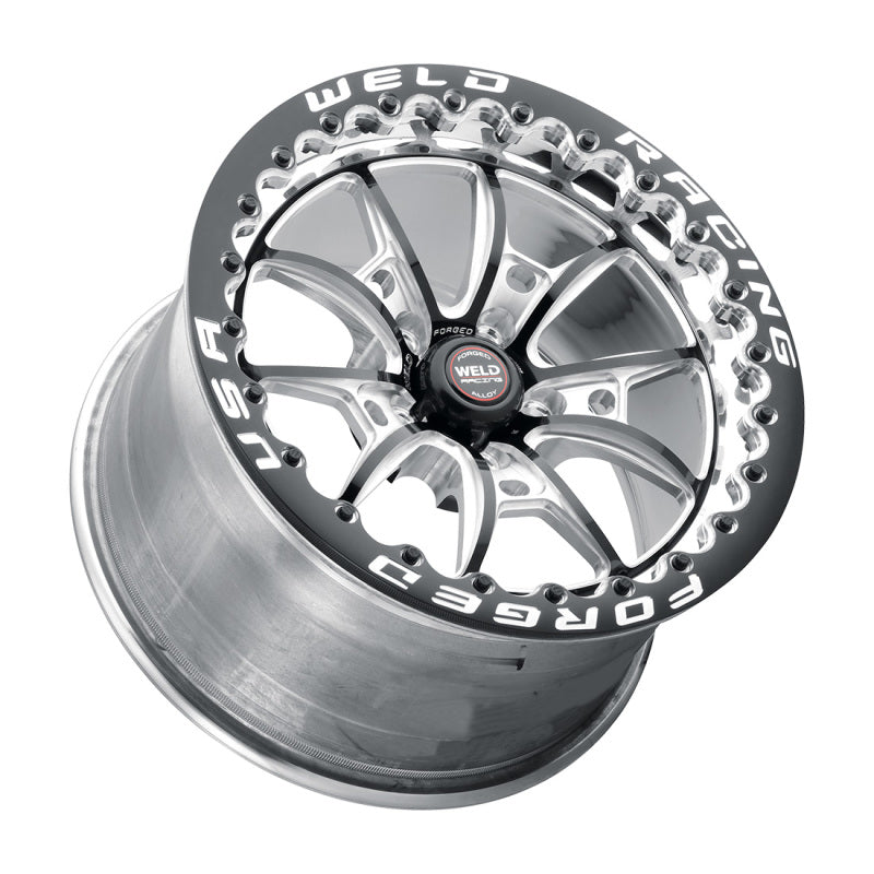 Weld S80 17x10 / 5x115 BP / 6.7in BS Black Wheel (High Pad) - Black Single Beadlock MT - DTX Performance