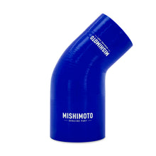 Load image into Gallery viewer, Mishimoto Silicone Reducer Coupler 45 Degree 2.5in to 3.5in - Blue - DTX Performance