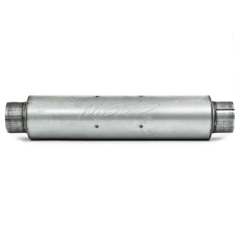 MBRP Universal Quiet Tone Muffler 4in Inlet/Outlet 24in Body 6in Dia 30in Overall Aluminum - DTX Performance