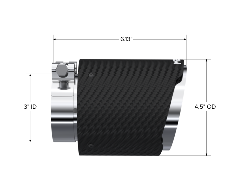 MBRP Universal Carbon Fiber Dual Wall Tip 4.5in OD/3in Inlet/6.13in L - DTX Performance