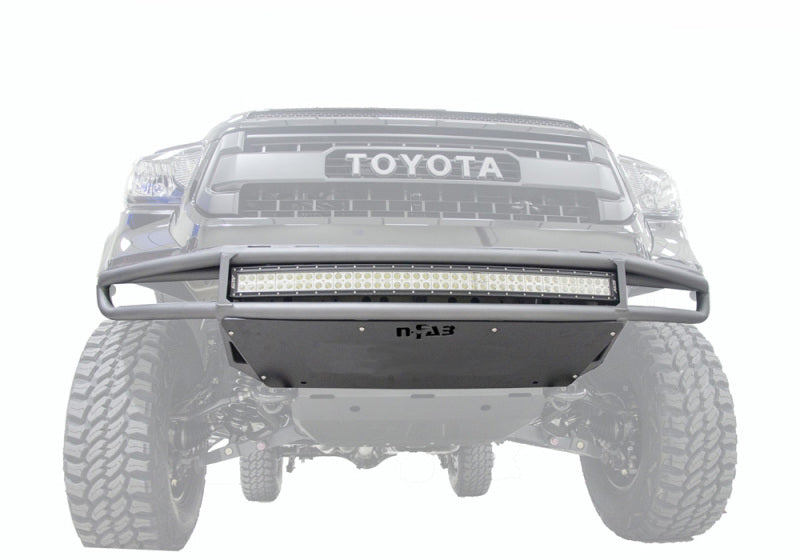 N-Fab M-RDS Front Bumper 14-17 Toyota Tundra - Gloss Black w/Silver Skid Plate - DTX Performance