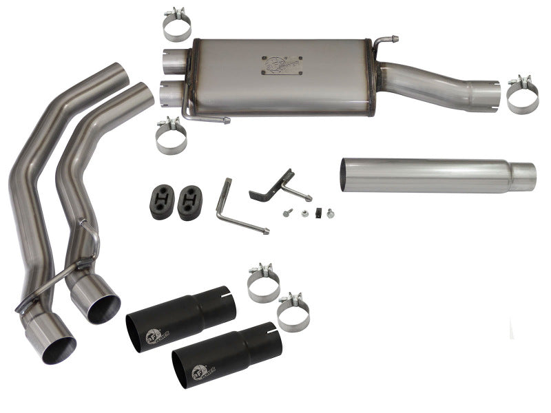 aFe Rebel Exhausts Cat-Back SS Ford F-150 04-08 V8 4.6/5.4L w/ Black Tips - DTX Performance