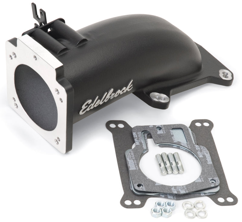 Edelbrock Ultra Low Profile Intake Elbow 90mm Throttle Body to Square-Bore Flange Black Finish - DTX Performance