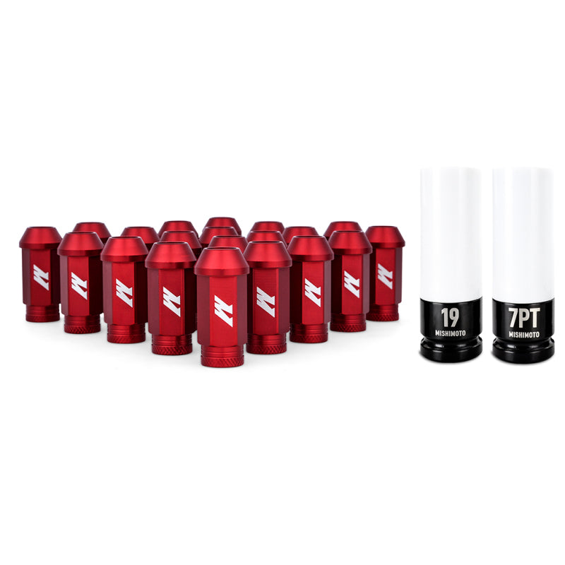 Mishimoto Aluminum Locking Lug Nuts M12x1.25 20pc Set Red - DTX Performance