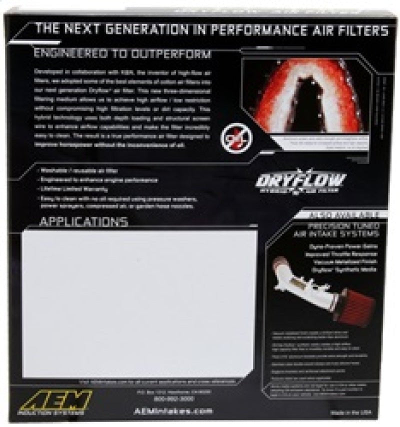 AEM 95-02 Toyota 4 Runner 3.4L / 92-97 Lexus SC300/SC400 3.0L/4.0L DryFlow Air Filter - DTX Performance