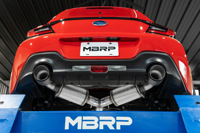 MBRP 13-16 Subaru BRZ 2.0L/ 2.4L 3in Dual Split Rear Cat Back w/Burnt End Tips- T304 - DTX Performance