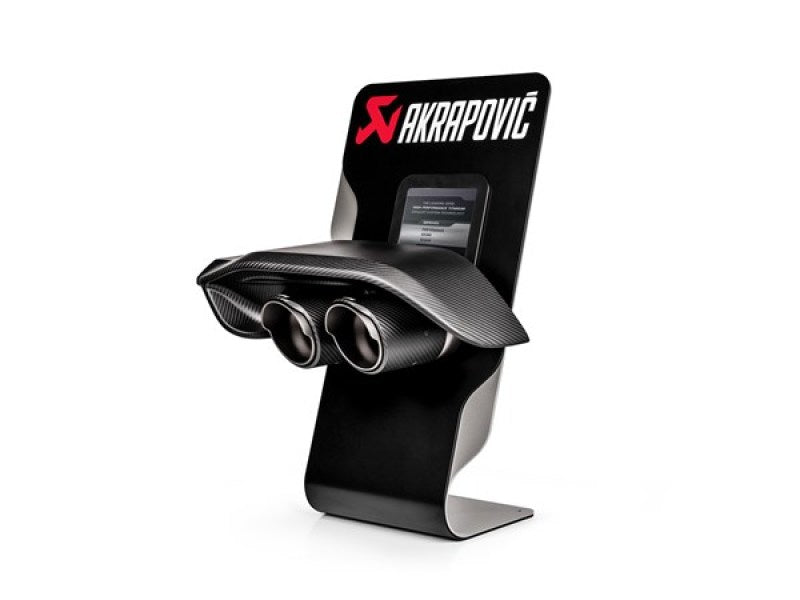 Akrapovic Counter Display with Sample Tail Pipe Set and Carbon Diffuser (High Gloss) - DTX Performance