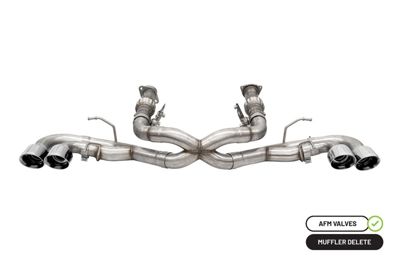 Corsa 2020 Corvette C8 3in Xtreme Cat-Back Exhaust 4.5in Pol Quad Tips - Integrates stock AFM Valve - DTX Performance