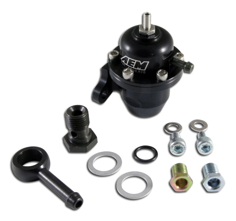 AEM 96-97 Acura CL / 94-97 Accord / 96-00 Civic Ex Black Adjustable Fuel Pressure Regulator - DTX Performance