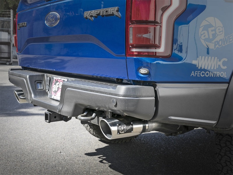 aFe MACHForce-XP 3in to 3-1/2in 304 SS Cat-Back Exhaust w/Polished Tips 17-18 Ford F-150 Raptor 3.5L - DTX Performance