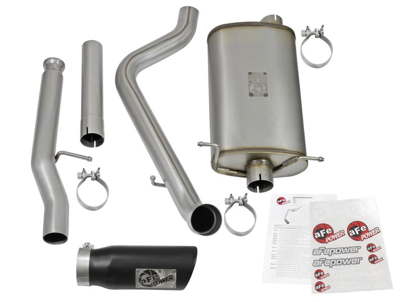 aFe MACHForce XP Exhausts Cat-Back Black Tip 09-17 GM Silverado 1500 4.3/5.3L RegCab SB/LB - DTX Performance