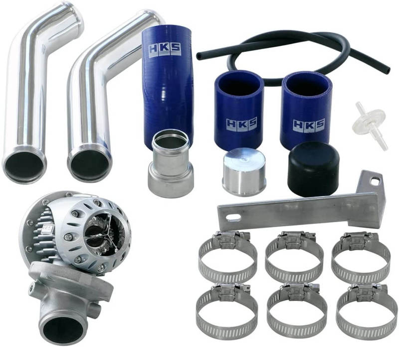 HKS 08+ Evo 10 SSQV4 BOV Kit Includes 2 Polished Aluminum Pipes - DTX Performance