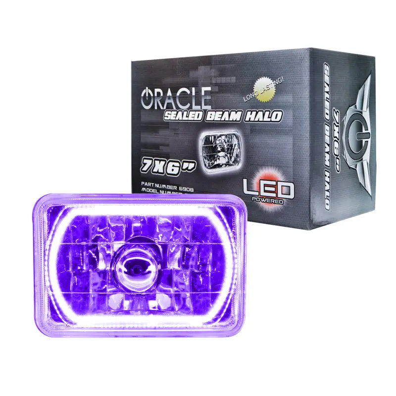 Oracle Pre-Installed Lights 7x6 IN. Sealed Beam - UV/Purple Halo - DTX Performance