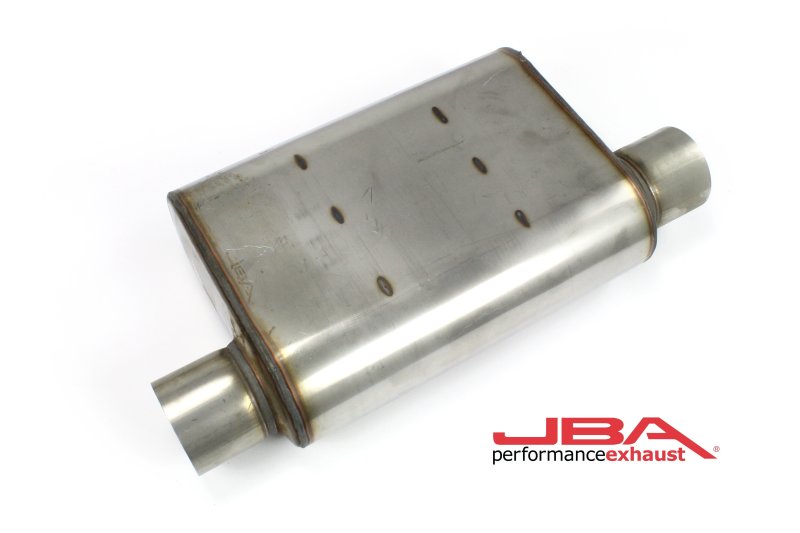 JBA Universal Chambered Style 304SS Muffler 13x9.75x4in 3in In/Out Dia Offset/Offset (Same Side) - DTX Performance