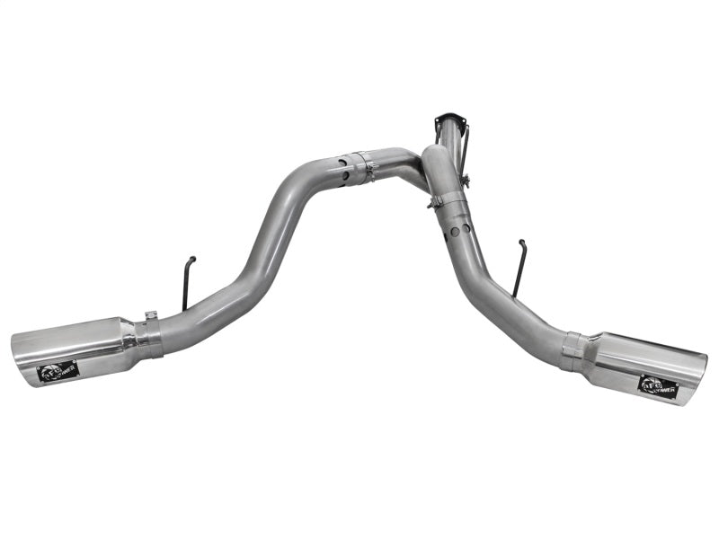 aFe LARGE BORE HD 4in 409-SS DPF-Back Exhaust w/Polished Tip 11-14 Ford Diesel Trucks V8-6.7L (td) - DTX Performance