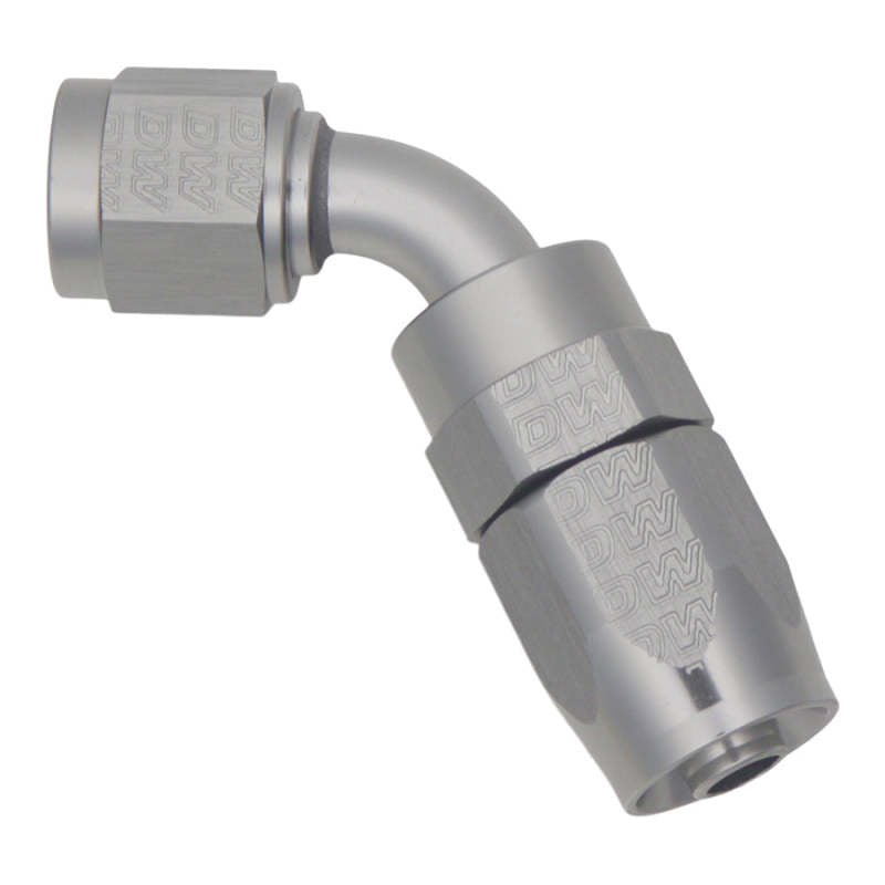 DeatschWerks 6AN Female Flare Swivel 60-Degree Hose End CPE Anodized DW Titanium - DTX Performance