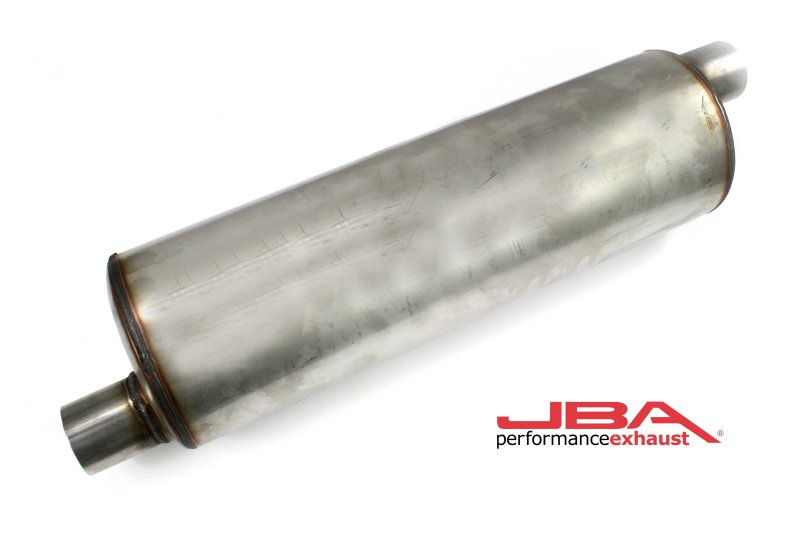 JBA Universal Chambered 304SS Muffler 22in x 7in Round 2.5in Offset/Offset - DTX Performance