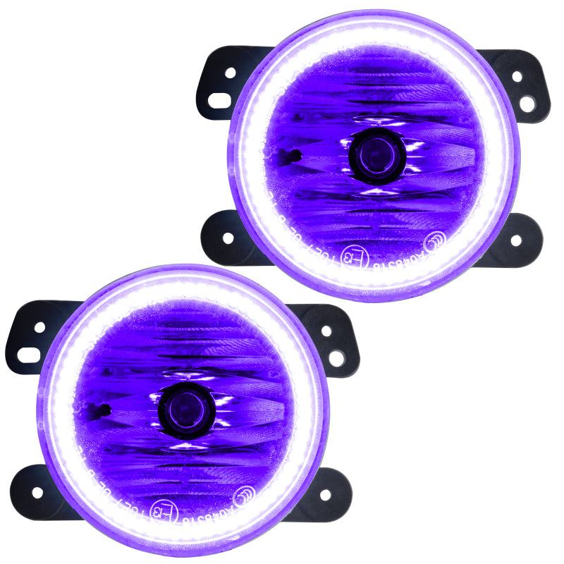 Oracle Lighting 07-09 Jeep Wrangler JK Pre-Assembled LED Halo Fog Lights -UV/Purple - DTX Performance