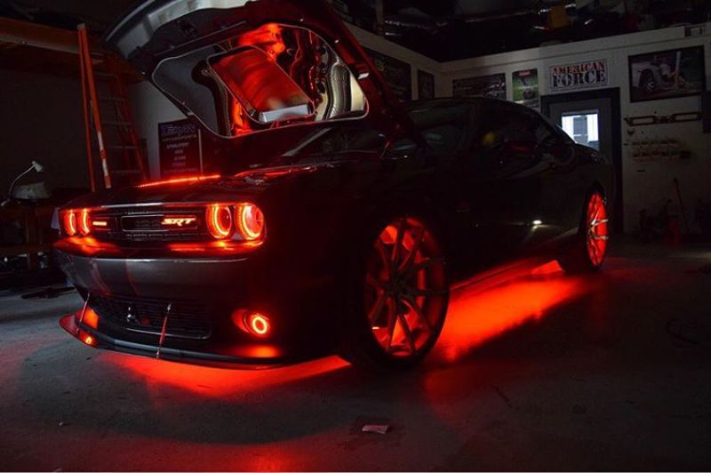 Oracle 15-21 Dodge Challenger Waterproof LED Fog Light Halo Kit - ColorSHIFT - DTX Performance