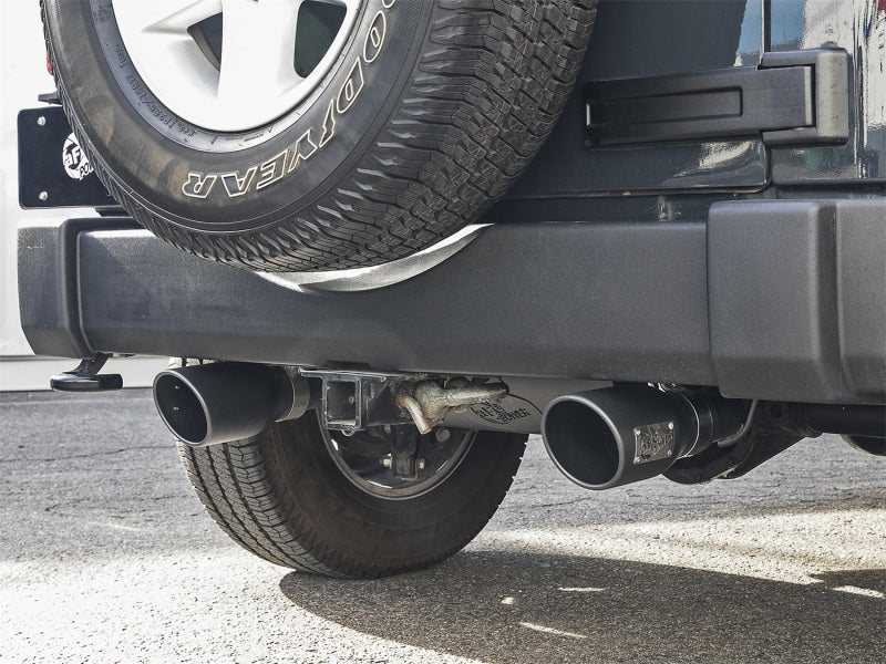 aFe Rebel Series 2.5in 409 SS Axle-Back Exhaust w/ Black Tips 2007+ Jeep Wrangler (JK) V6 3.6L/3.8L - DTX Performance