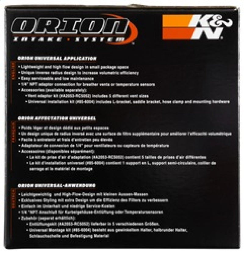 K&N Orion Universal Air Cleaner Assembly - DTX Performance