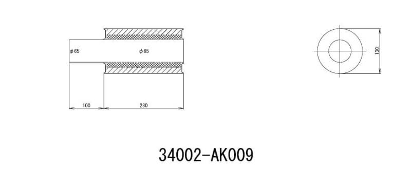 HKS UNIVERSAL EX H/M SUS 130-65 w/o tail (MOQ: 8pcs) - DTX Performance